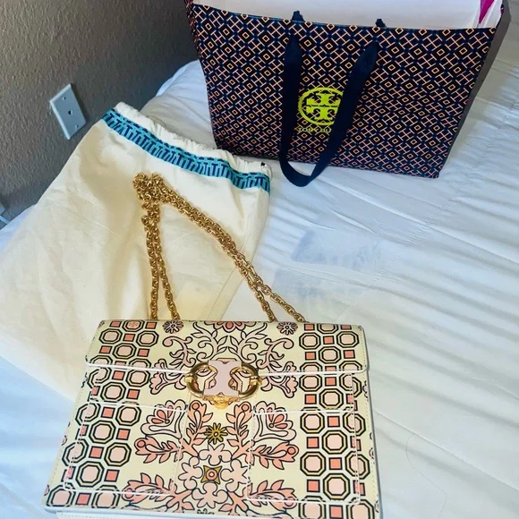 Limited edition tory burch box type floral bag.